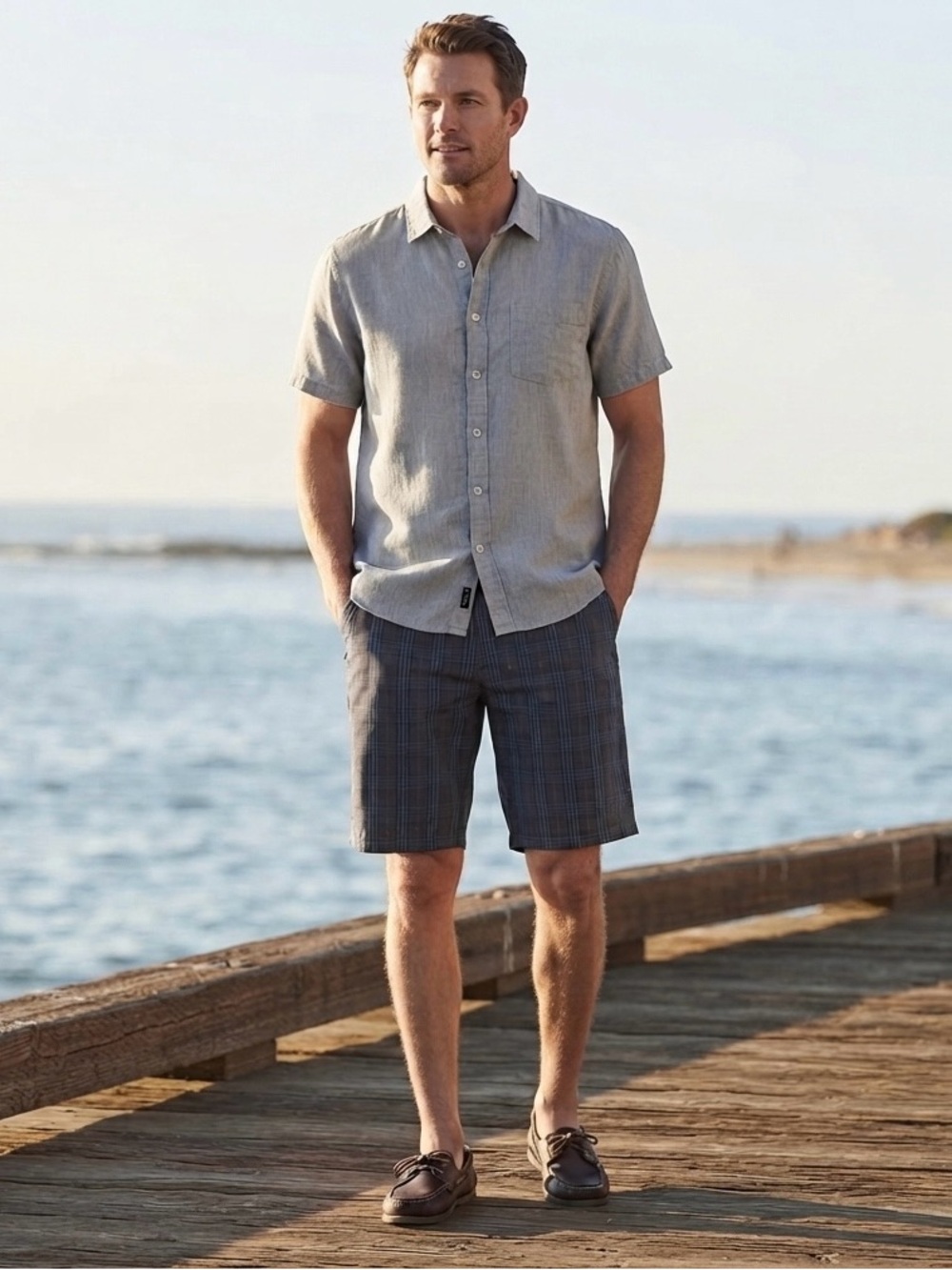 Quiksilver Men's Plaid Casual Shorts Dark Gray Size 40 NWT Drezzy Boardwalk